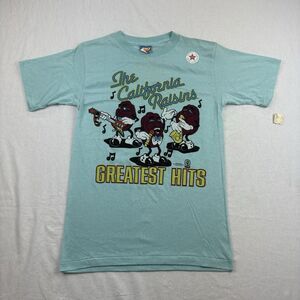 Vintage 80’s Single Stitch California Raisins T Shirt Mens M Teal NWT Flaw